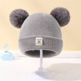 thumbnail image 6 of Baby Sweetie Baby Beanie Hat Soft Double Pom Newborn Knit Hat Infant Crochet Hat Winter Hat Caps for Boys Girls, 6 of 7