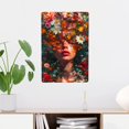 thumbnail image 2 of Letreros metálicos de hojalata con diseño de mujer con cabeza floral, decoración de pared de 30 x 20 cm, 2 of 8