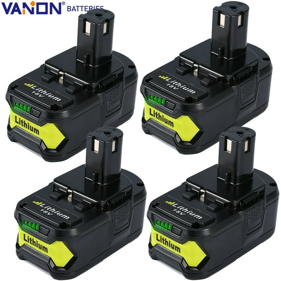4Pack P108 18V For Ryobi 18Volt Lithium Battery One+ Plus 5000mah P102 P103 P104 P105 P107 P109 P190 P191 P122 P197 Cordless for Ryobi 18V Tools