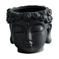thumbnail image 4 of Maceta con forma de cabeza de Buda, adorno de vinilo, estatua decorativa para plantas de interior, contenedor para plantas, ideal como centro de mesa Gris, 4 of 8