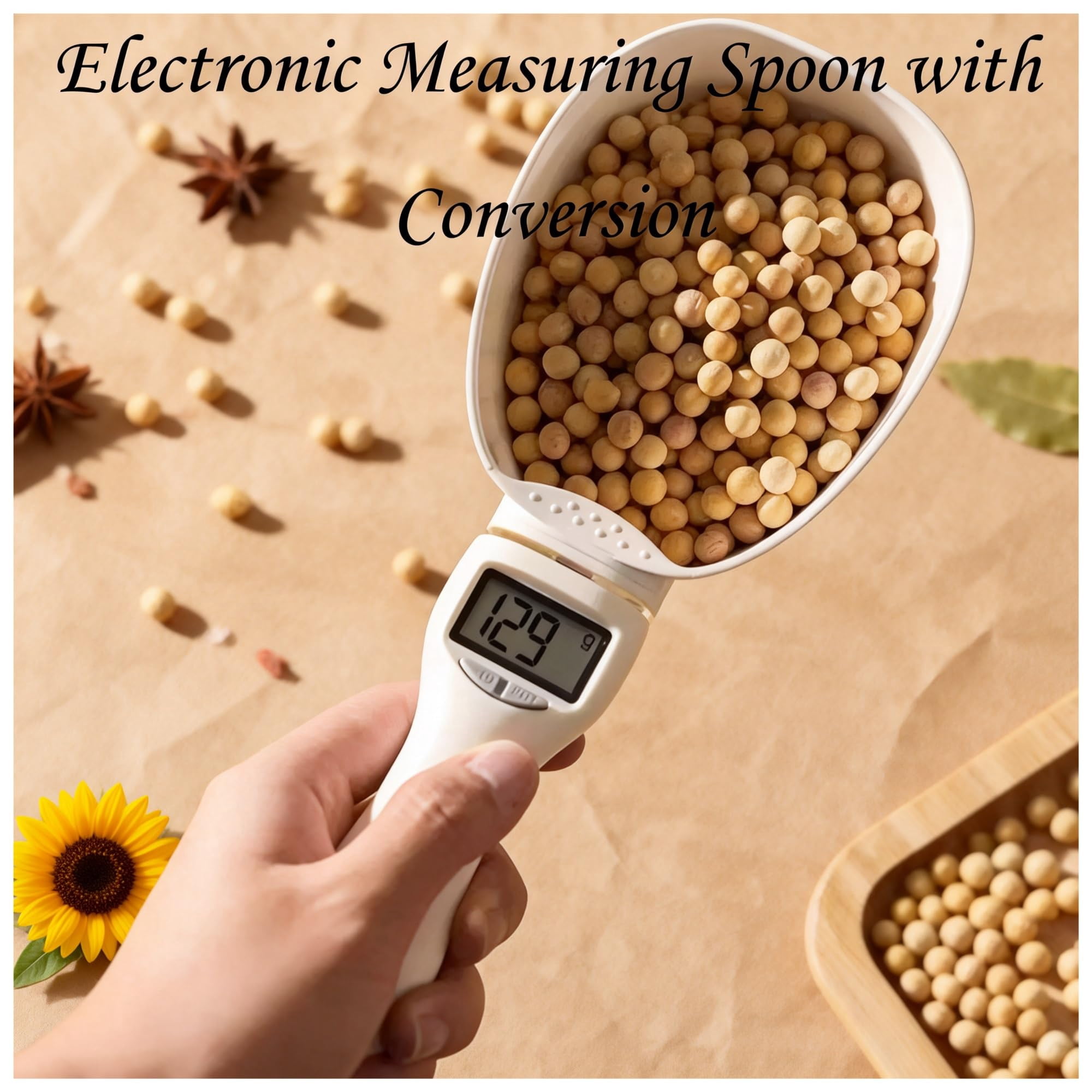Electronic Measuring Spoon, High Precision 800g/1g Digital Kitchen Scale, LCD Display Tare Function, Detachable for Easy Cleaning, for Pet Food Coffee Milk Powder Baking
