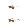 thumbnail image 3 of Gafas de sol Sonducket en forma de corazón PVC montura de metal dorado lentes TAC Té de leopardo, 3 of 6
