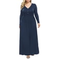 thumbnail image 3 of Cuteduck Women's Plus Size Casual Long Sleeve Dress V neck Loose Maxi Dress with Pockets 2XL-5XL, 3 of 4
