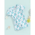 thumbnail image 3 of Qtinghua Newborn Infant Toddler Baby Boy Rash Guard Swimsuit Romper Zipper Short Sleeve Turtle/Shark Print Bathing Suit Swimwear White 2-3 Years, 3 of 9