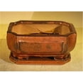 thumbnail image 1 of 6.37 x 4.75 x 2.625 in. Ceramic Bonsai Pot, Aztec Orange - Rectangle, 1 of 1