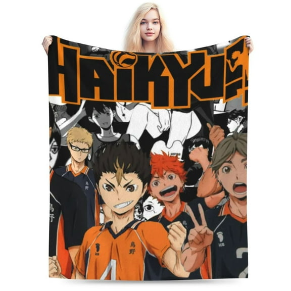 Haikyu Blanket, Anime Throw Blanket For Bed Sofa Couch, Super Soft Flannel Blanket For Bedroom Livingroom, 40"X30"