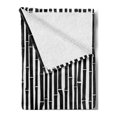 thumbnail image 2 of Tropical Soft Flannel Fleece Throw Blanket, Bamboo Stems in Minimalist Art Effects Exotic Hippie Hawaiian Style Nature, Cozy Plush for Indoor and Outdoor Use, 70" x 90", Black White, by Ambesonne, 2 of 5