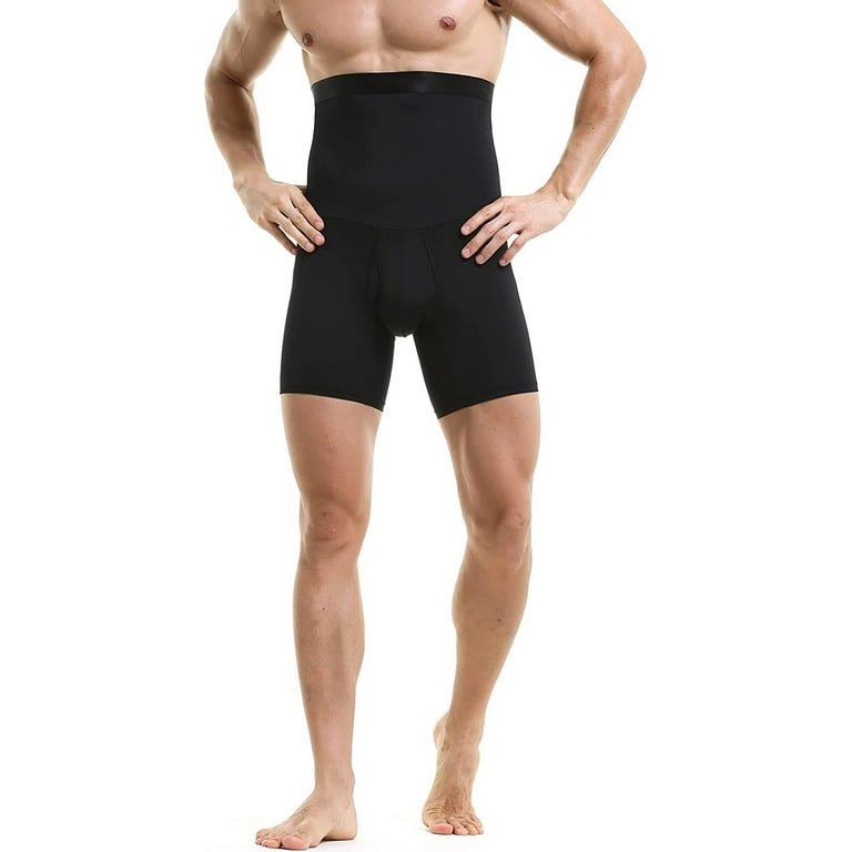Men's Tummy Control Shapewear Shorts High Waist Slimming Anti-Curling  Underwear Black Body Shaper Panties