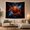 Glowing Basketball, variant on Basketball on Dark Charcoal with Golden Court Lines Energetic Abstract for Basketball Fans Sports Wall Art Back to School Gift Tapestry Wall Hanging for Bedroom and Dorm