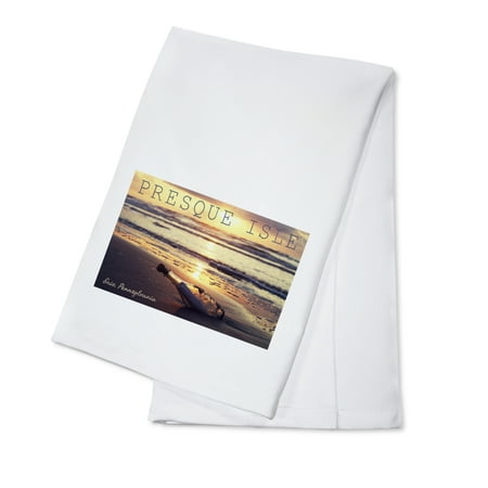 

Erie Pennsylvania Presque Isle Message In a Bottle Photograph (100% Cotton Tea Towel Decorative Hand Towel Kitchen and Home)