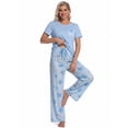 thumbnail image 5 of DAKIMOE Womens Pajama Sets 2 Piece Sets for Women Summer Sets Short Sleeve Pajamas Lounge Set Casual Sleepwear Loungewear PJS, S-XXL, 5 of 9