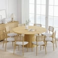 thumbnail image 2 of MAYEERTY 60" Round Dining Tables, Mid-Century Dining Table for Dining Room Kitchen, Natural Wood, 2 of 9