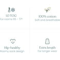 thumbnail image 2 of Gigoteuse HALO® SleepSack® - 100% Coton, rayure bleu, 2 of 5