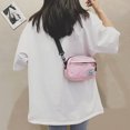 thumbnail image 4 of Moda mujer lona patchwork crossbody teléfono Bolso mini bolsos (rosa), 4 of 5
