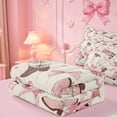 thumbnail image 5 of meiyoeat meiyoeat Sweet Cowgirl Boot Zipper Full Size Comforter Sets with Fitted Sheet and 2 Pillowcases For Girls, Pastel Bow Pattern Zipper Bedding Set For Kids,Pink Reversible,4-Piece, 5 of 7