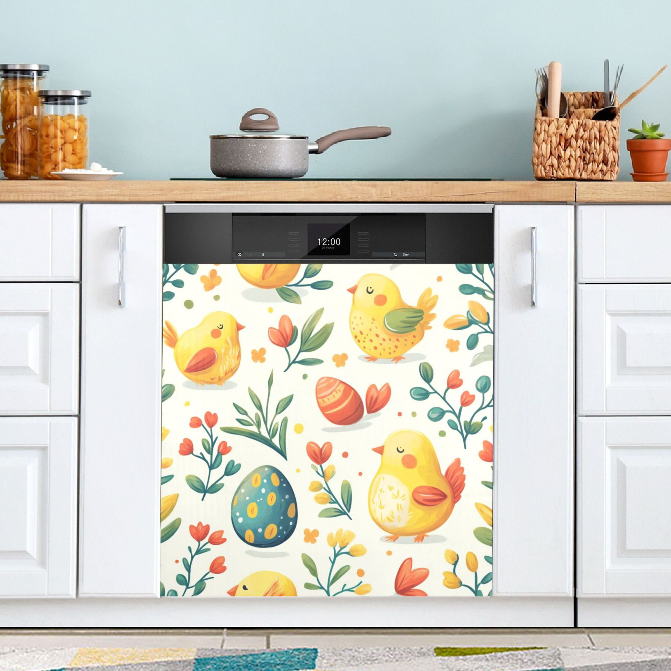 Dishwasher Magnetic Sticker 23x26 Inch Refrigerator Magnetic Sticker Washing Machine Magnetic Sticker Kitchen Panel Magnetic Sticker Home Decor Super Cute Chick
