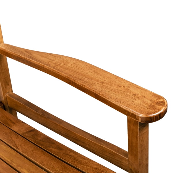 Original Color Square Wooden Rocking Chair with Solid Wood Frame, Indoor/Outdoor Stable Rocker for Patio, Porch & Living Room