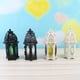 thumbnail image 5 of unidades de candelabros colgantes de hierro estilo marroquí para velas de té, con cristales, ideales como centros de mesa para bodas (negro, cristal transparente)., 5 of 7