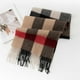 thumbnail image 1 of Zhuge Bufanda de lana para mujer, bufandas a cuadros de invierno, manta para mujer, borlas, cálidas, suaves, grandes, largas, estilo I, cuadrícula ancha camel, 1 of 4