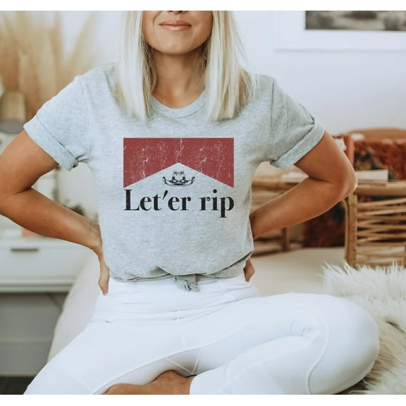 LET HER RIP Graphic Short Sleeve Tshirt Top Plus Size