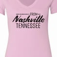 thumbnail image 4 of Inktastic From Nashville, Tennessee State Capital Distressed Text Women's V-Neck T-Shirt, 4 of 5
