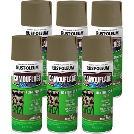 Camouflage 2X Ultra Cover Spray Paint, Army Green, 12 Ounce (Pack of 6) 279176-6PK
