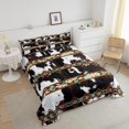 thumbnail image 3 of Cowhide Quilt Black and White Highland Cow Print Comforter Set,Western Bedding Sets Full Exotic Aztec Duvet Insert,Farmhouse Wild Animals Longhorn Skin Room Decor Cowboys Gifts for Men, 3 of 6