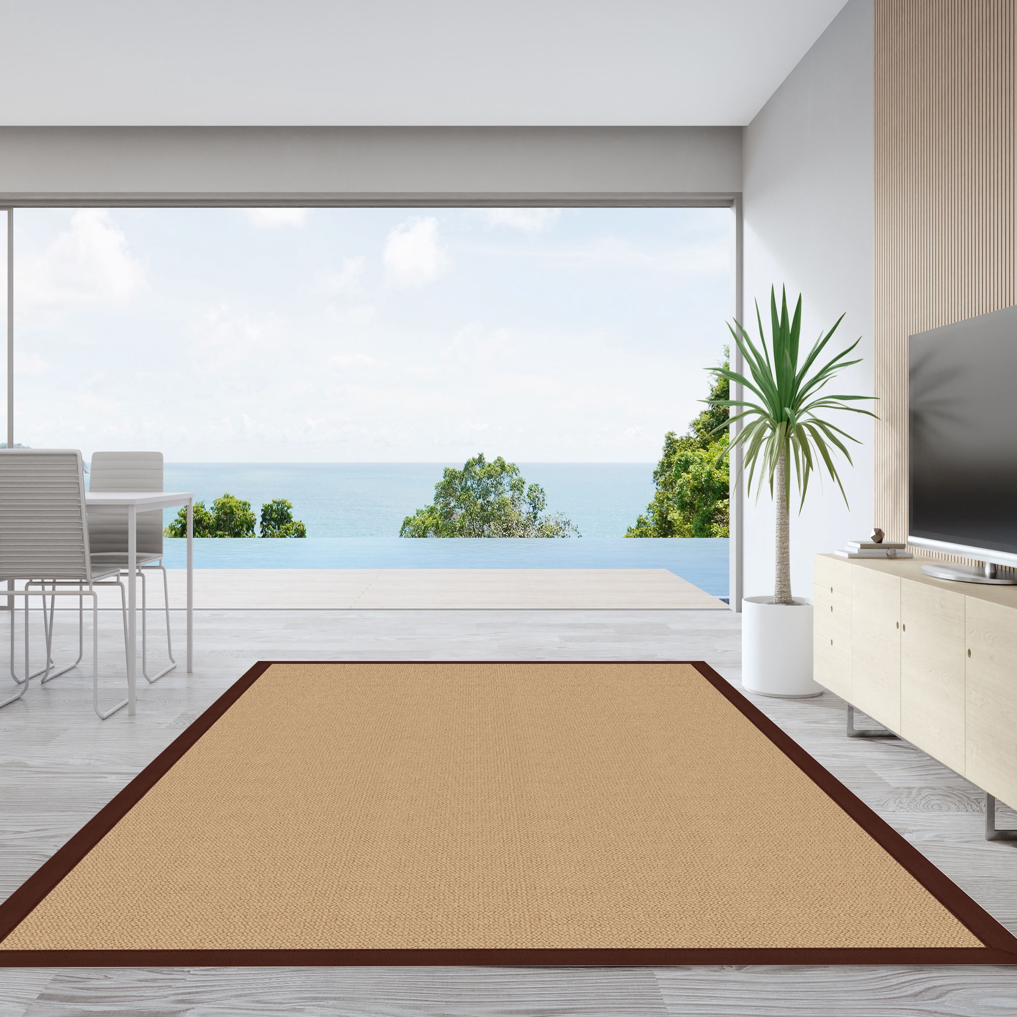 Linon Athena Sisal & Brown 9.10x13 Area Rug