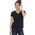 thumbnail image 1 of Sierra Socks T-Shirts Col en V pour Femmes (L, Noir), 1 of 2
