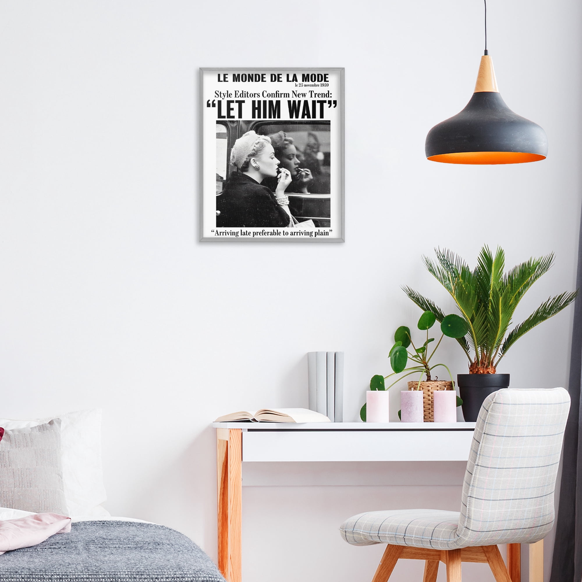 Stupell Industries Let Him Wait Advice Gray Framed Giclee Art, design by Annabelle Hall