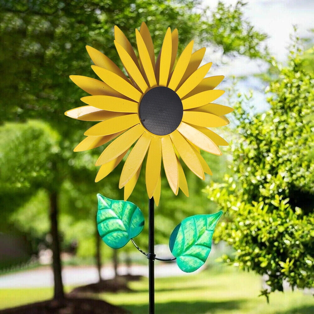 Mtianxy 5 Pack Sunflower Windmills Colorful Wind Spinner 3D Kids Toys Flower Garden Stakes Garden Ornament for Outdoor Yard Lawn Patio Decor and Party 
