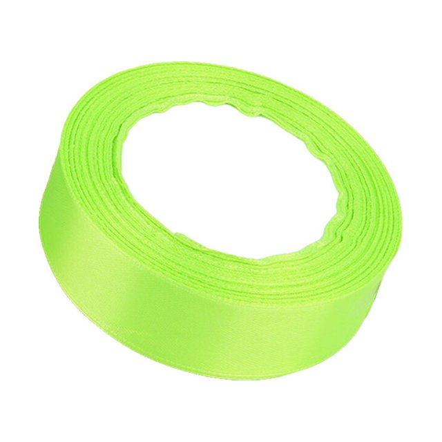 Gift Wrap Ribbon Wedding Clothes Making Supply Multi-color DIY Craft Accessories Festival Fabric Polyester Ribbons Box Ornaments fluorescent Green 57