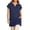 *1-Navy, variant on VBVC Women's Notched V Neck Tunic Top, 3/4 Sleeve Casual Shirt For Women, Ladies' Lightweight Stretchy Blouse with Pockets, Red , S-5XL