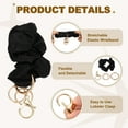 thumbnail image 3 of Uxcell Scrunchie Keychain Wristlet, Round Stretchy Removable Scrunchie Lanyard Bracelet Key Chain Multifunctional Cute Elastic Wrist Holder for Women Girl-2Pcs(Black/Dark Pink), 3 of 7