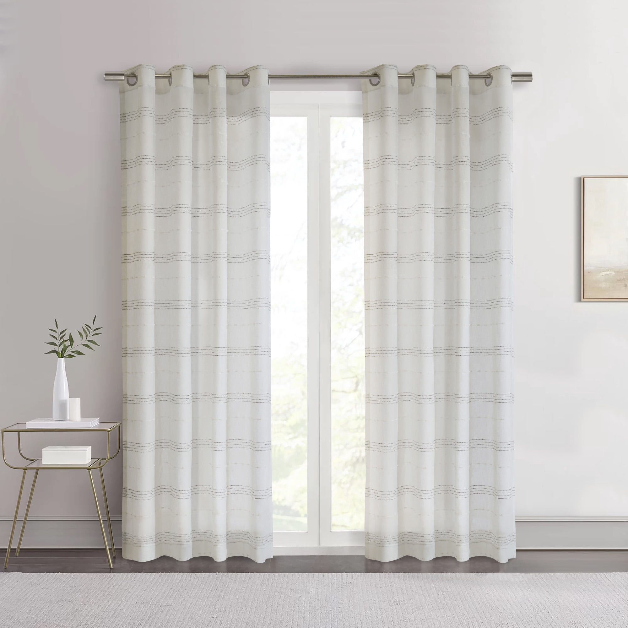 Loft Living Jackie Sheer Grommet Indoor Curtain 52 x 95 in White