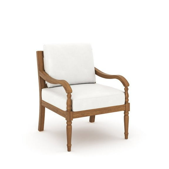 New Classic Furniture Savannah Wood Patio Club Chair in Natural/White (Set of 2)