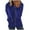 Dark Blue, variant on Lindreshi Shackets for Women with Pockets Women Casual Solid Hooded Sleeve Zipper Drawstring Tops Coat