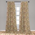 thumbnail image 2 of Floral Window Curtains, Garden Theme Weathered Pattern of Nostalgic Hibiscus and Chamomile Flowers, Lightweight Decor 2-Panel Set with Rod Pocket, Pair of - 28"x63", Tan Pale Yellow Rose, by Ambesonne, 2 of 3