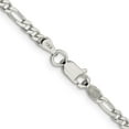 thumbnail image 3 of Sterling Silver 3mm Pave Flat Figaro Chain (20 X 3) Made In Italy qff080-20, 3 of 5
