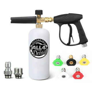  Foam Cannon - Heavy Duty Foam Wash Gun, Wide Neck Adjustable  Car Foam Blaster for Pressure Washer with 1/4 Inch Connector, 5 Nozzles  Included in The Kit(1 Liter, 1.1mm Metal Orifice) 