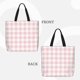 thumbnail image 2 of Easygdp Pink Checkboard Bolsa Tote para Mujer, Bolso de Hombro para Trabajo, Playa, Viajes, Compras y Supermercado, 2 of 7