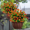 thumbnail image 3 of Sinhoon 8Pcs Artificial Flowers Outdoor UV Resistant Fake Flowers,Faux Plastic Flower Greenery Shrubs Plants for Indoor Outside Hanging Planter Home Garden Window Box Porch Decoration(Dark orange), 3 of 13