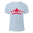 thumbnail image 1 of T Shirt Men Summer Short Sleeve Breathable Comfortable Maple Leaf Flag Pattern Mens Shirts Light Blue L, 1 of 4