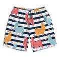 thumbnail image 4 of Bixox Men's Colorful Llama printing Casual Classic Fit Short Summer Beach Shorts, 4 of 6