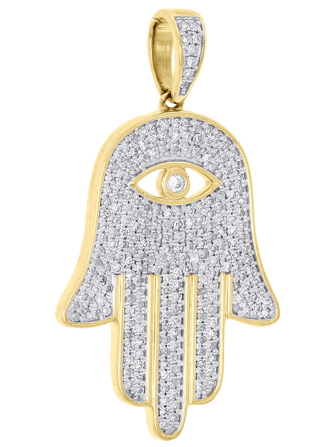 Chain Details about   Real Diamonds Hamsa Hand of Fatima Charm 10K White Gold Finish Pendent