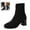 Black, variant on Womens Knit Sock Ankle Boots Slip On Stretch Sock-Style Booties Block Heel Round Toe Casual Dress Boots for Fall Winter Daily Wear