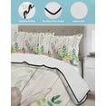 thumbnail image 3 of Quilt King Size Bedding Set, Easter Bunnies Reversible Summer Quilt 3 Pieces, Spring Eucalyptus Easter Eggs Gray Wooden Lightweight Bedspreads Coverlets with 2 Pillow Shams for All Seasons, 3 of 5
