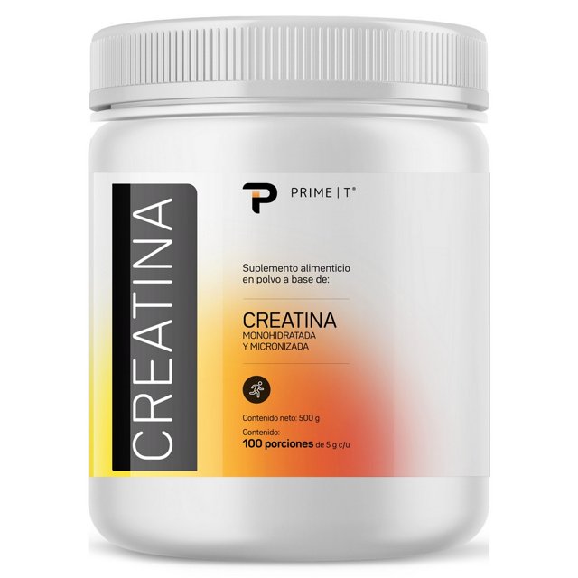 Primetech Creatina Monohidratada y Micronizada en polvo, sin sabor, 100 Servicios de 5g. Alta pureza sin aditivos para mayor resistencia y rendimiento.