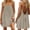 Khaki plus size backless mini dress a1, variant on Uscallm Women Plus Size Backless Boho Flowy Spaghetti Strap Mini Dress Solid Loose Casual Summer Beach Vacation Swing Dress for Curvy, Dark Gray 3XL