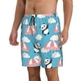 thumbnail image 2 of Disketp Men'S Swim Trunks Hawaiian Breathable Surf Beach Swimsuits Mesh Lining Beach Shorts With Pockets-Panda Flying In The Sky, 2 of 9
